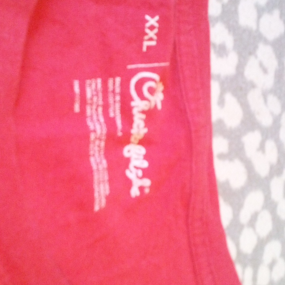 Chick Fil A  brand red and white chick a T -shirt size XXL.